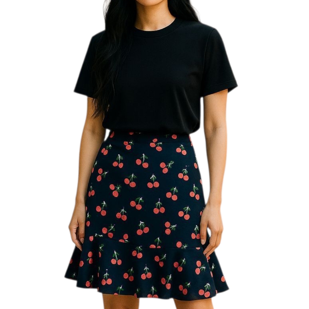 Talbots 🍒 Cherry Print A-Line Skirt